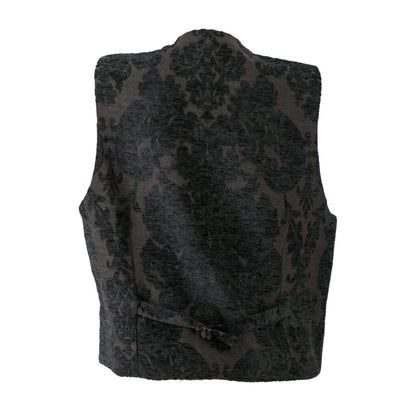 Vest, Damask Floral Brocade