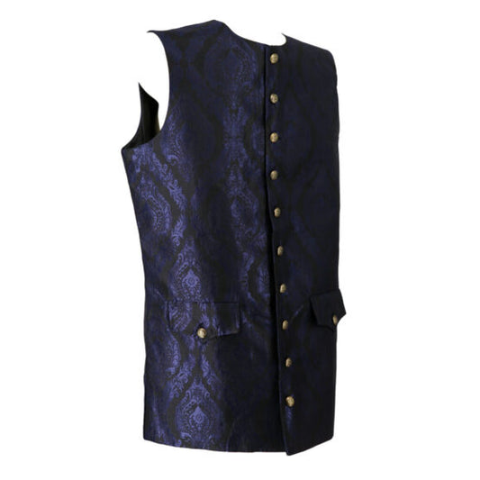 Vest, 18th Cen Blue Jacquard