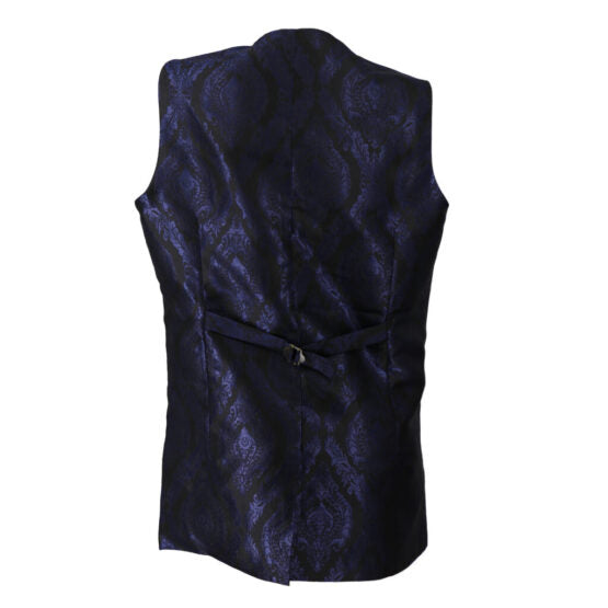 Vest, 18th Cen Blue Jacquard
