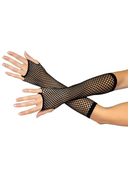 Gloves, Fingerless Fishnet Black