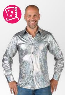 Shirt, 70's Holographic Silver
