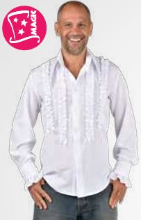 Shirt, 70's Silky Frills White