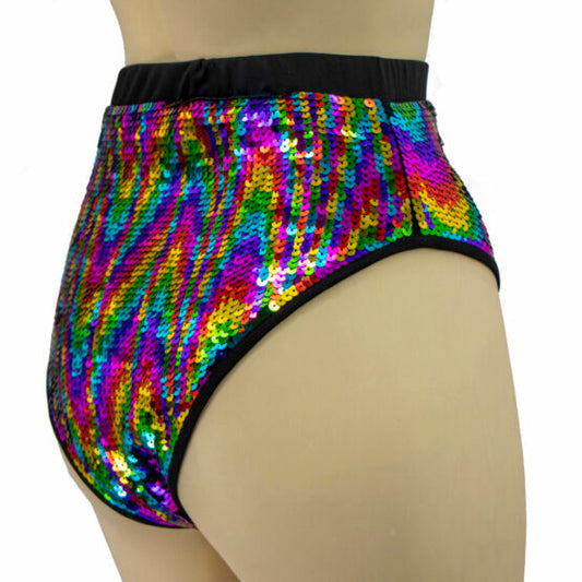 Shorts, Sequin-Rainbow : M/L