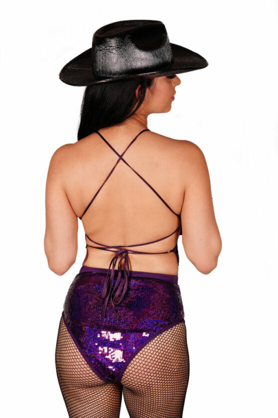 Shorts, Sequin-purple : M/L