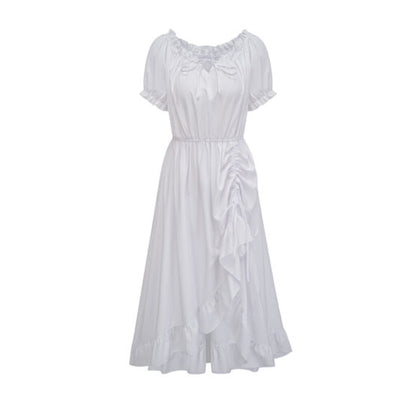 Chemise, Off-Shoulder Hi-Lo White