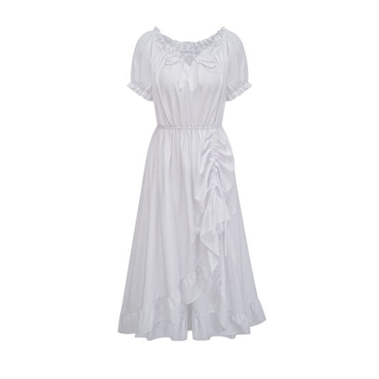 Chemise, Off-Shoulder Hi-Lo White