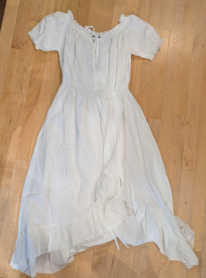 Chemise, Off-Shoulder Hi-Lo White