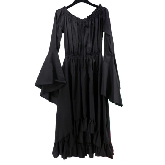 Chemise, Off-Shoulder Bell Sleeve Black