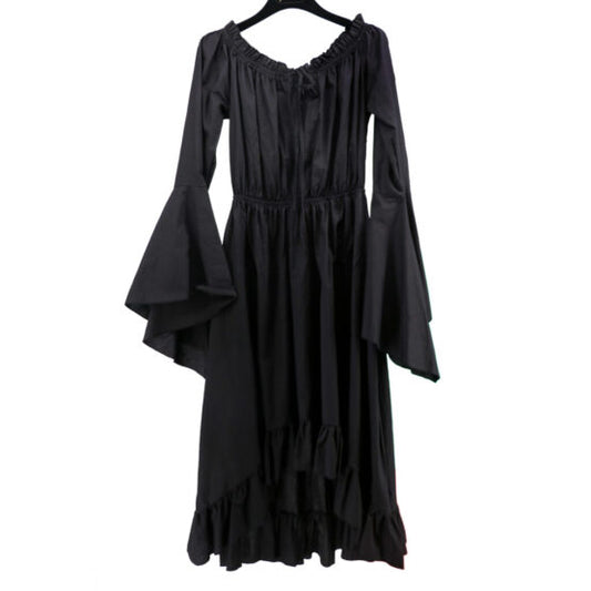 Chemise, Off-Shoulder Bell Sleeve Black