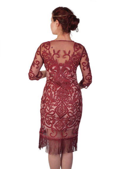 Flapper, Red Sequin Embroidered-  : XXL 12 - 14