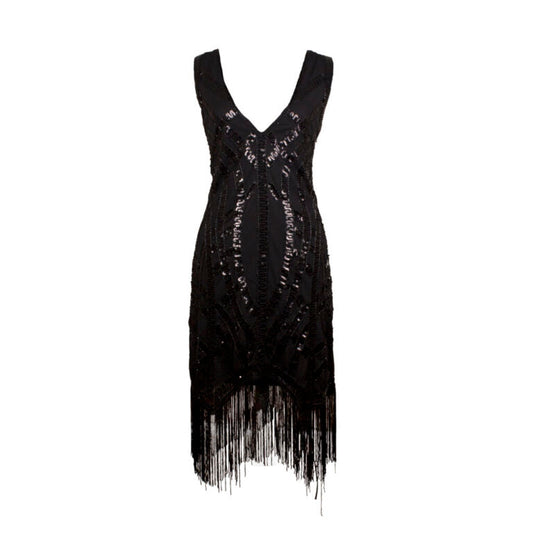 Dress, Flapper Beaded Fringe 20's Dress