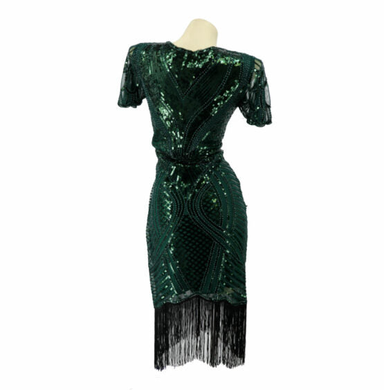 Dress, Flapper Beaded Green