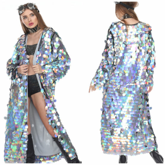 Duster long coat, Sequins-  : one size