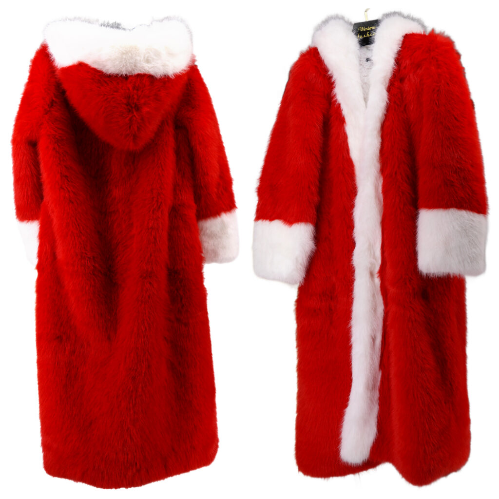 Coat, Santa Fur Red White