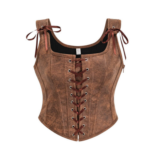 Bodice, Faux Leather Ren Faire