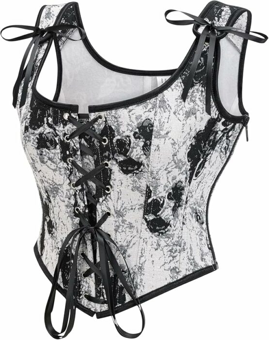Bodice, Ren Faire Black Grey