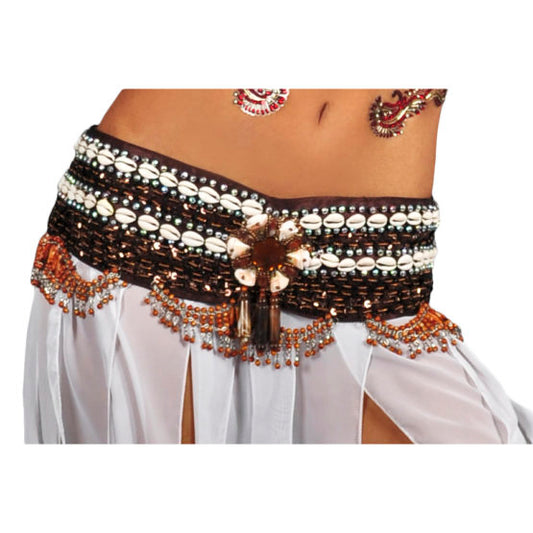 Belt, Puka Shell Coin Tribal-  : M/L