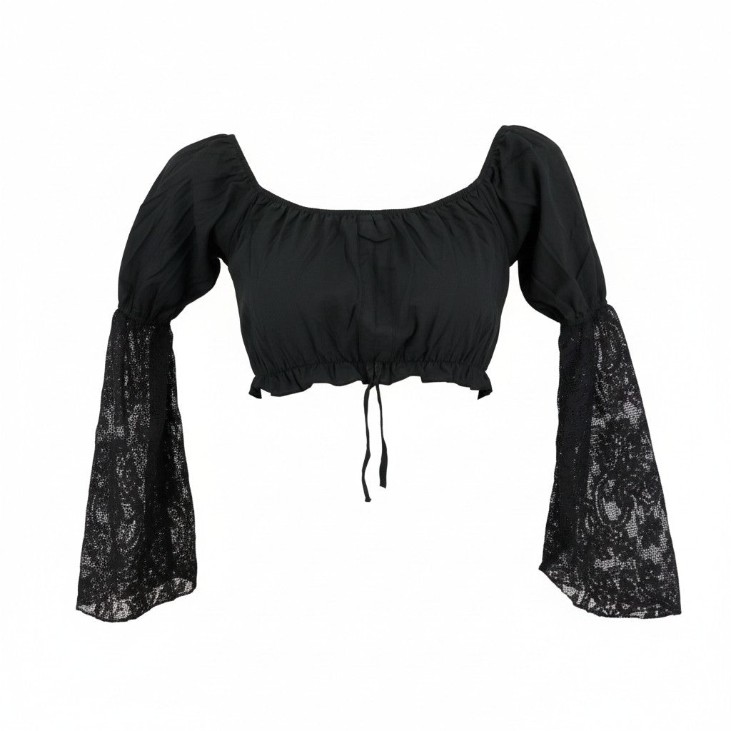 Blouse, Cropped, Black
