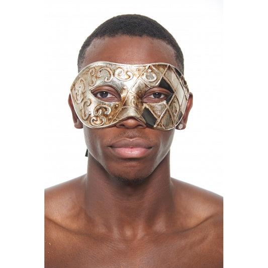 Silver Black Venetian Mask-Blk Silver