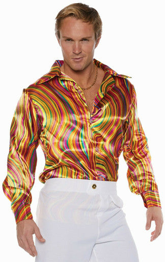 Shirt, Disco Swirls Multi Color XXL