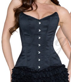 Corset, Overbust Satin Black