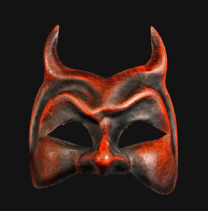Mask, Diavolo Paper Mache-red