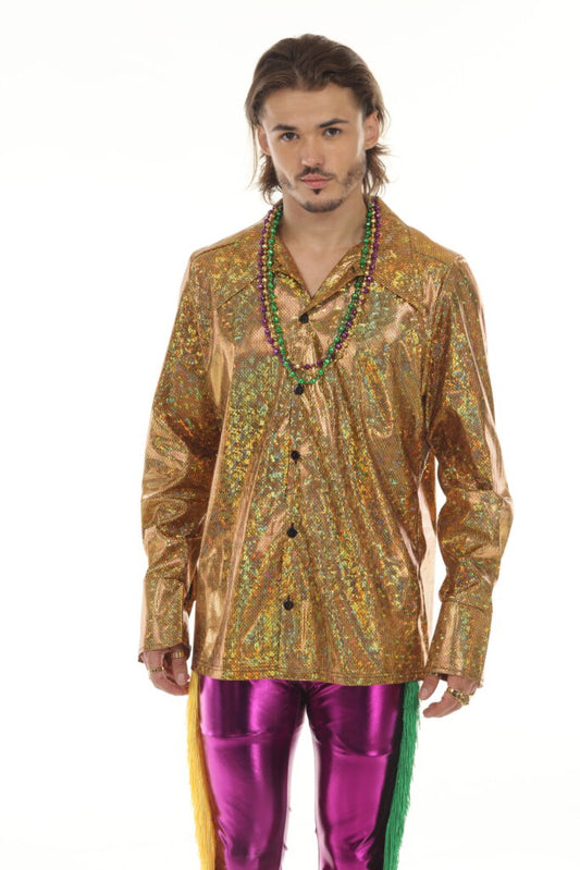 Shirt, Holographic Disco Gold