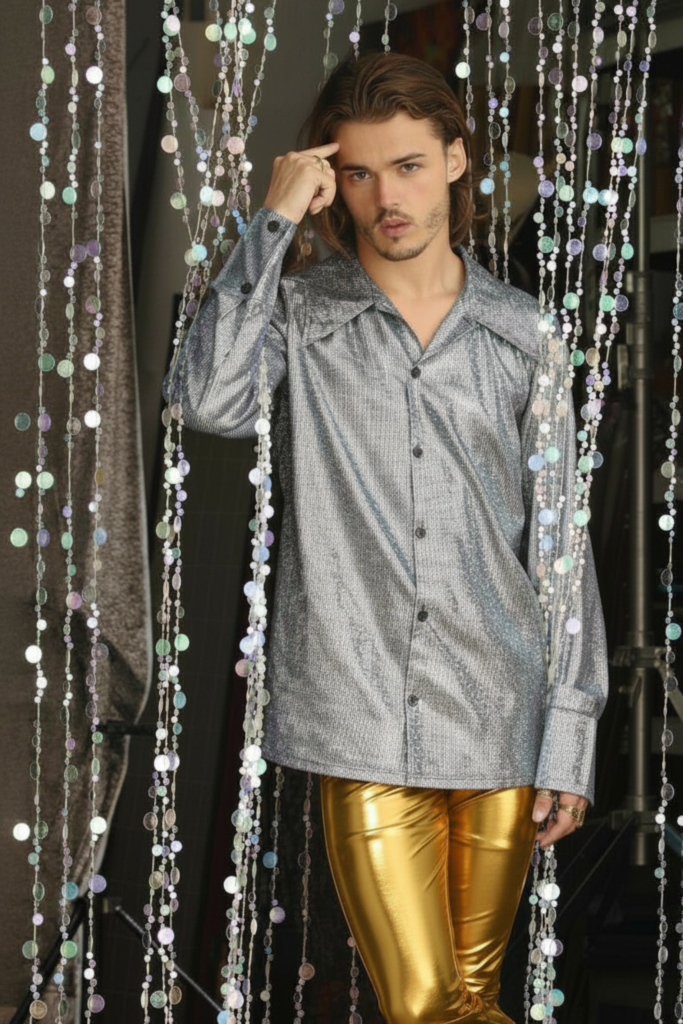 Shirt, Holographic Disco Silver