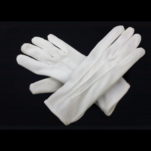 Mens gloves, white w/ SNAPS-white