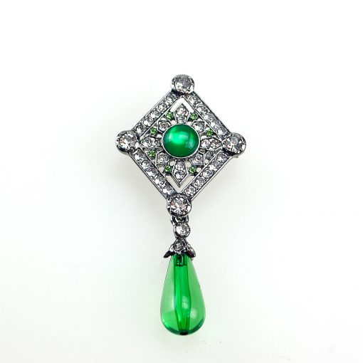 Brooch, 1920s Emerald-