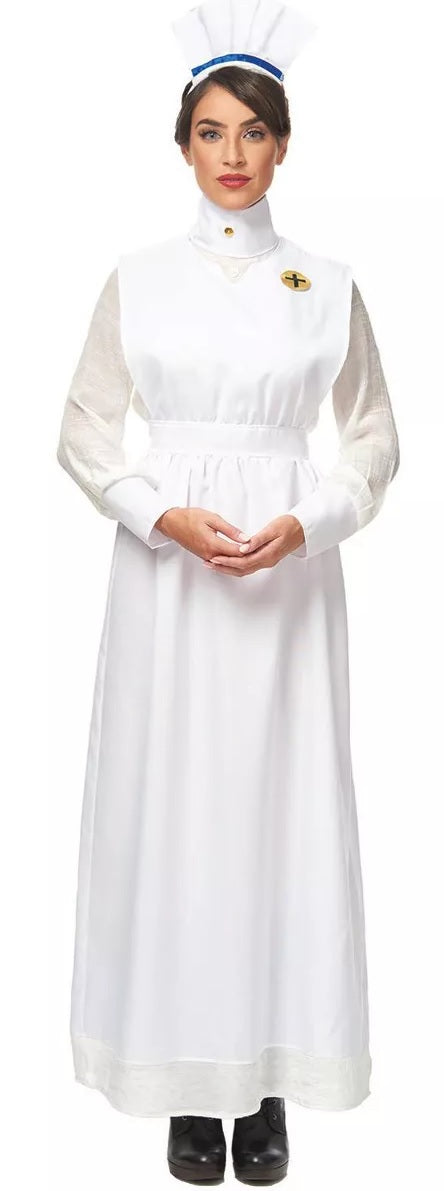 Medical Nurse, Button Front, RN-White/Red : XL