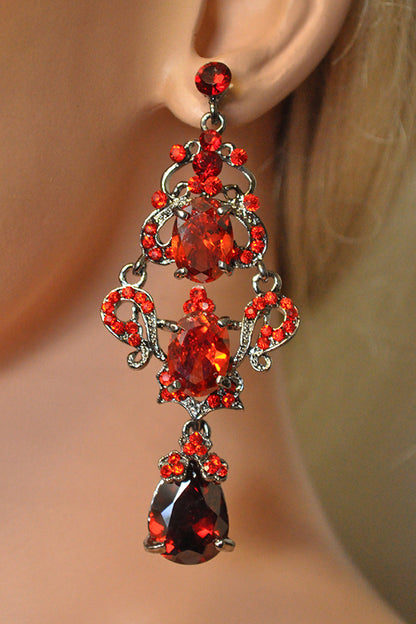 Earrings, Stone Chandelier