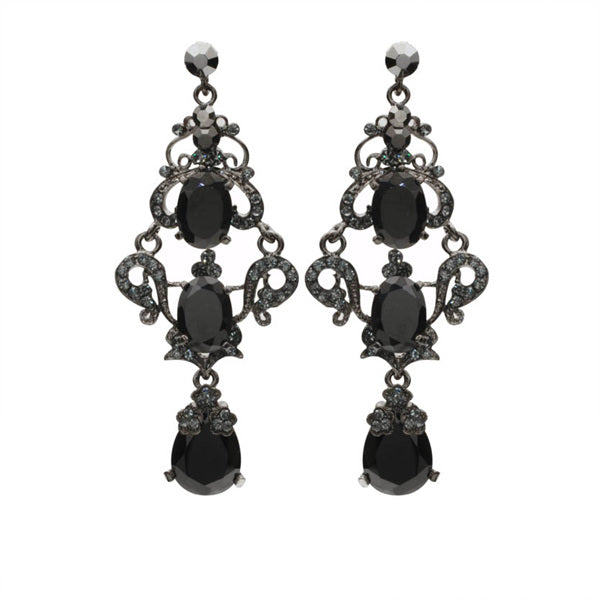Earrings, Stone Chandelier