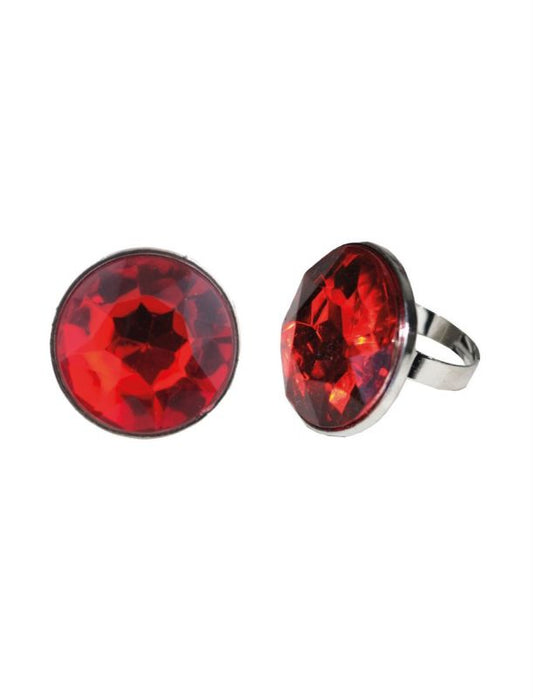 Ring, Jumbo Red Jewel-Asst