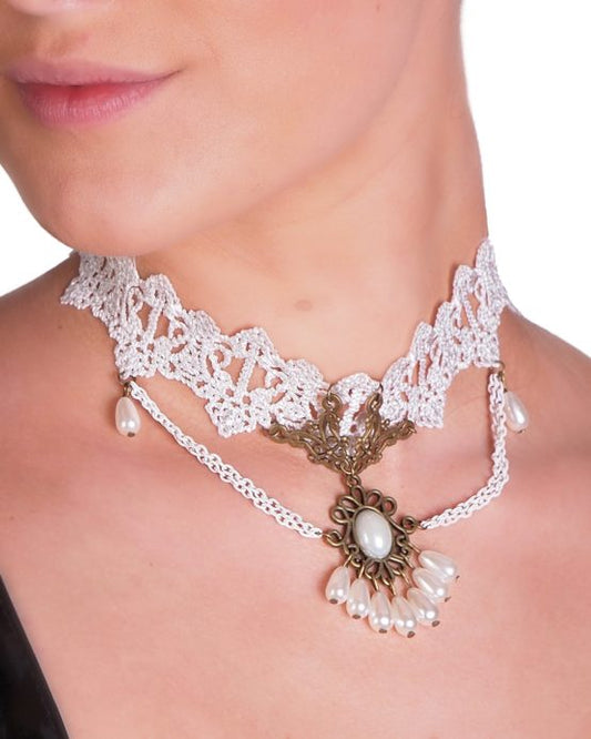 Necklace, Victorian Lace Choker-