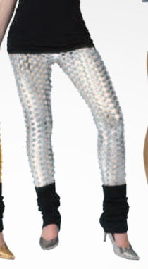 Leggings, Metallic w/ Holes
