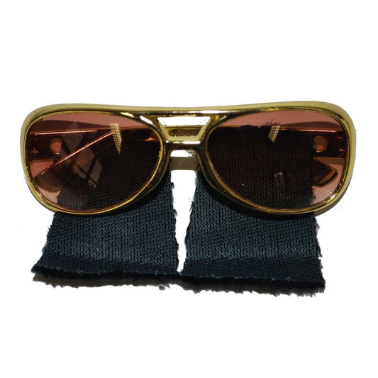 Glasses, Elvis Rocker Sideburns-Gold