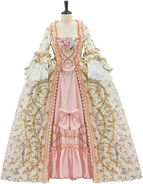 Gown, 18th C. White Floral