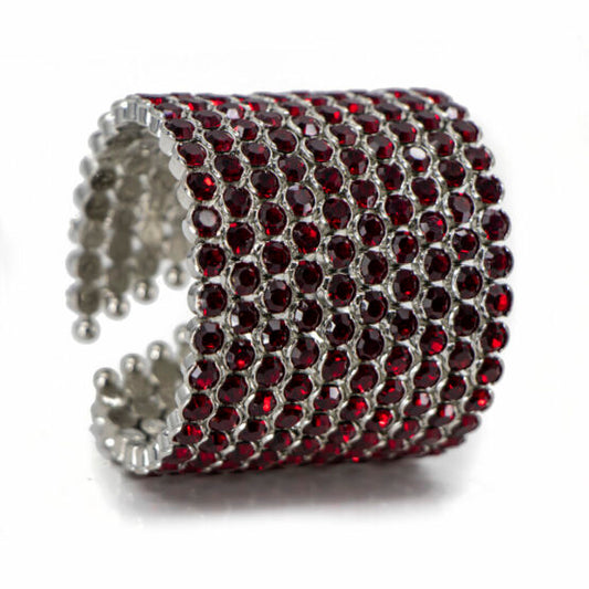 Bracelet Cuff, Red Crystal-