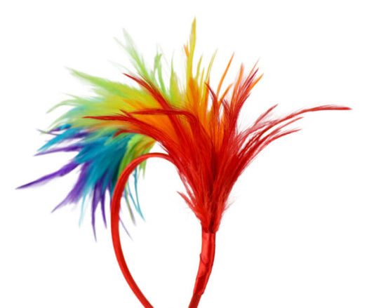 Headpiece, Feather Rainbow