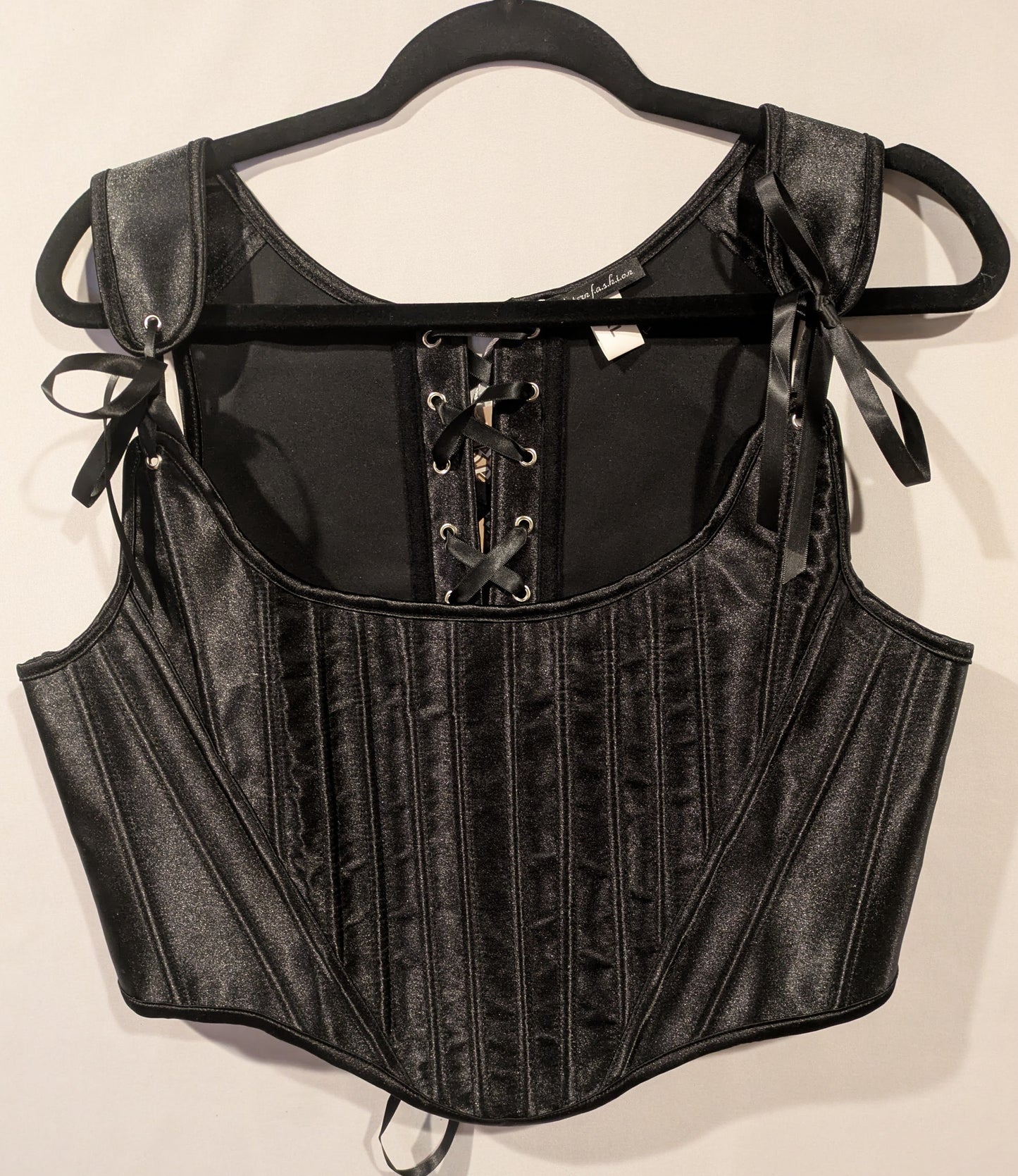 Bodice, Satin Ribbon Corset Black