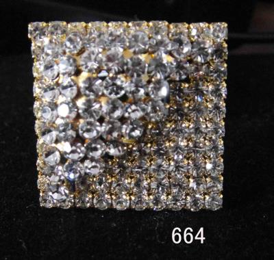 Ring, Rhinestone Square