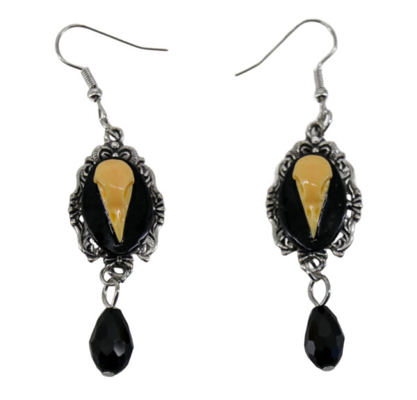 Earrings, Bird Skull Dangles
