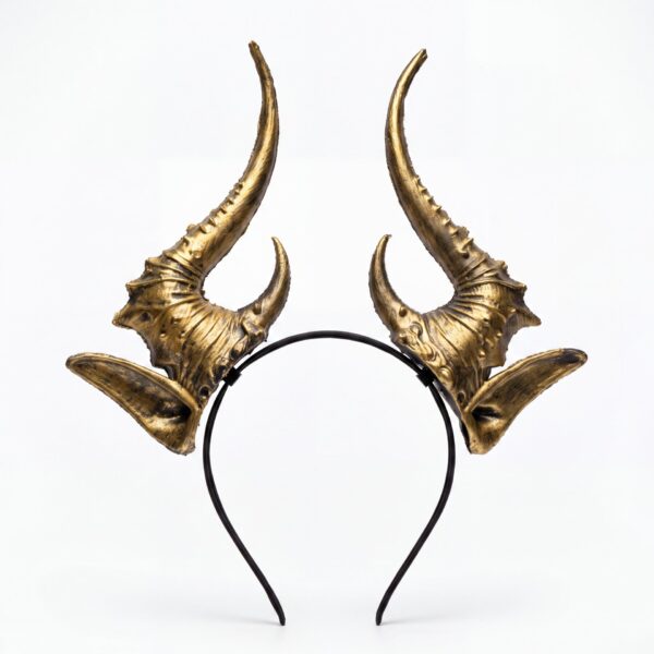 Headband, Gold Dragon Horns