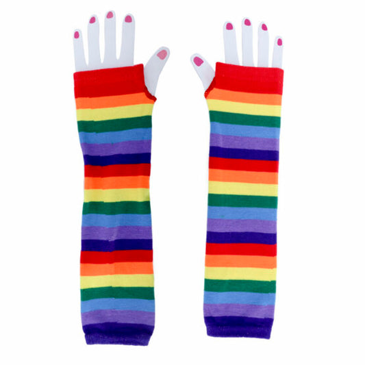 Gloves, Fingerless Rainbow-Rainbow