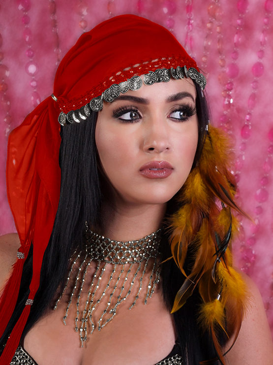 Headpiece, Coin Red Silver