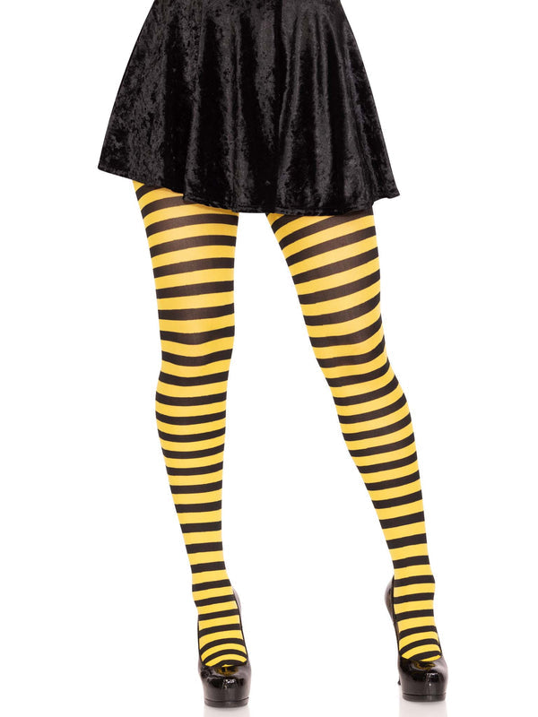 Tights, Opaque Stripe Black/Yellow