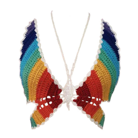 Top, Butterfly Crochet Rainbow