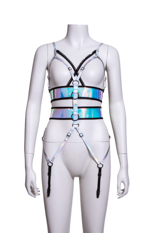 Harness, Double Strap Holograph-Holo Silver : Medium