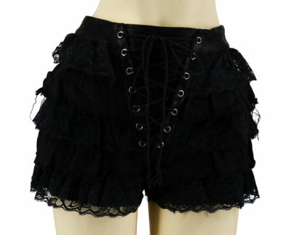 Bloomers, Lace Ruffle Adjustable Black